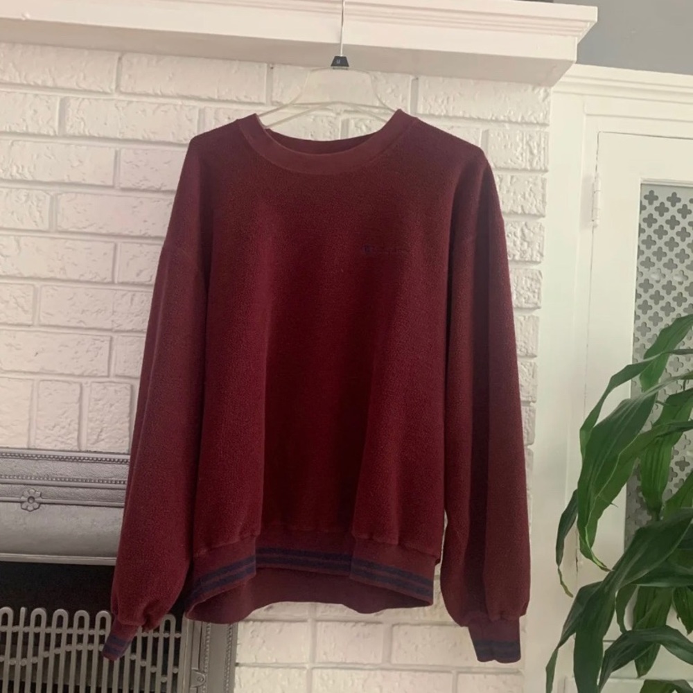 Vintage Burgundy Oversized Champion Crewneck